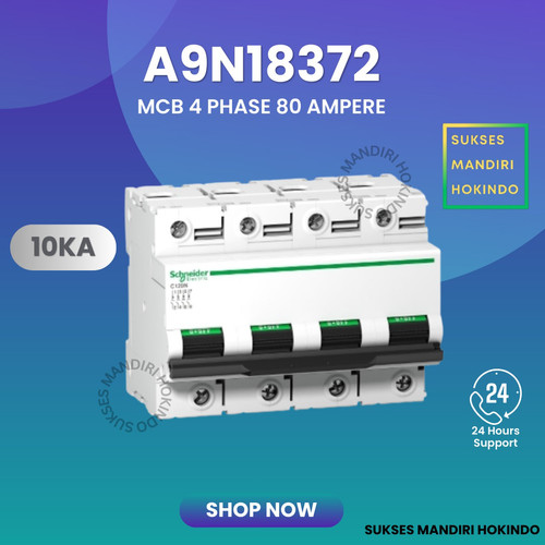 [EZM.1110729] MCB 4 Phase 80 Ampere C120N Schneider 500 VDC Kurva C Original SNI