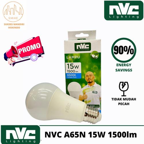 [EZM.1110732] Lampu 15 Watt Bohlam Cahaya Putih NVC A65N 15Watt 1500lm Original SNI