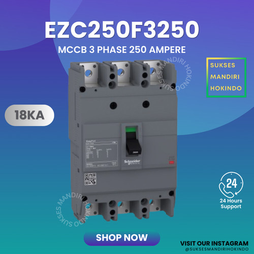 [EZM.1110736] MCCB 3 Phase 250 Ampere 3P 250A OriginalSNI Schneider EasyPact EZC250F