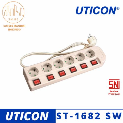 [EZM.1110765] Uticon Stopkontak 6 Lubang ST-1682 SW Kotak kontak Multi kombinasi ORI