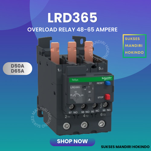 [EZM.1110820] LRD365 LRD 365 Thermal Overload Relay Schneider Original Kontak Bantu