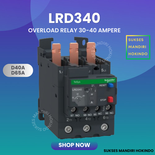 [EZM.1110822] LRD340 LRD 340 Thermal Overload Relay Schneider Original Kontak Bantu