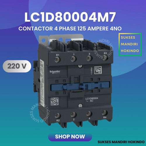 [EZM.1110862] Kontaktor 4P 125A 4 Phase 125 Ampere LC1D8004M7 4Pole Schneider ORI