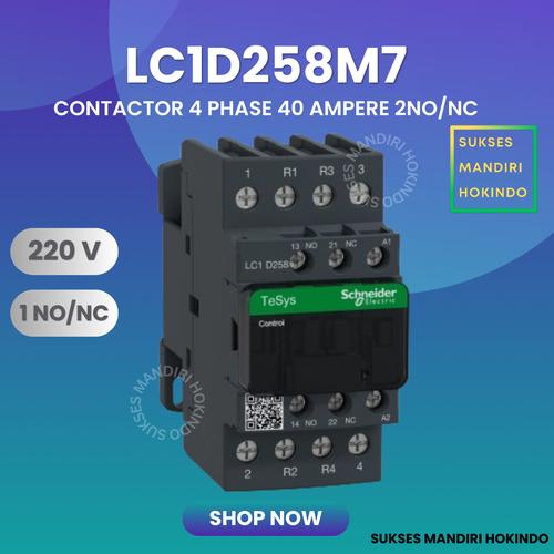 [EZM.1110891] Kontaktor 4P 40A 4 Phase 40 Ampere LC1D258M7 Contactor 4Pole Schneider