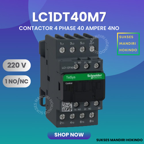 [EZM.1110892] Kontaktor 4P 40A 4 Phase 40 Ampere LC1DT40M7 Contactor 4Pole Schneider