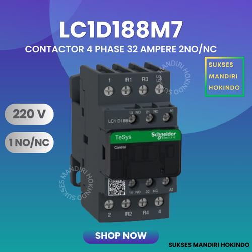 [EZM.1110893] Kontaktor 4P 32A 4 Phase 32 Ampere LC1D188M7 Contactor 4Pole Schneider
