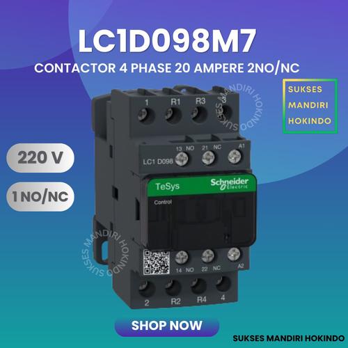 [EZM.1110897] Kontaktor 4P 20A 4 Phase 20 Ampere LC1D098M7 Contactor 4Pole Schneider