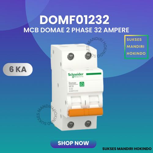 [EZM.1110910] MCB 2 Phase 32 Ampere 2p 32a 2pole Schneider Domae Baru 6kA ORI SNI