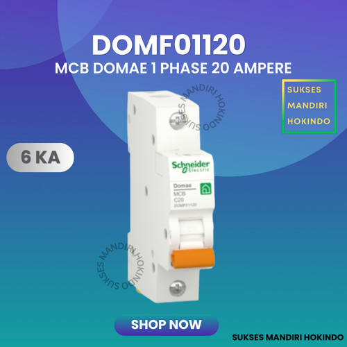 [EZM.1110922] MCB 1 Phase 20 Ampere 1p 20a 1pole Schneider Domae Baru 6kA ORI SNI