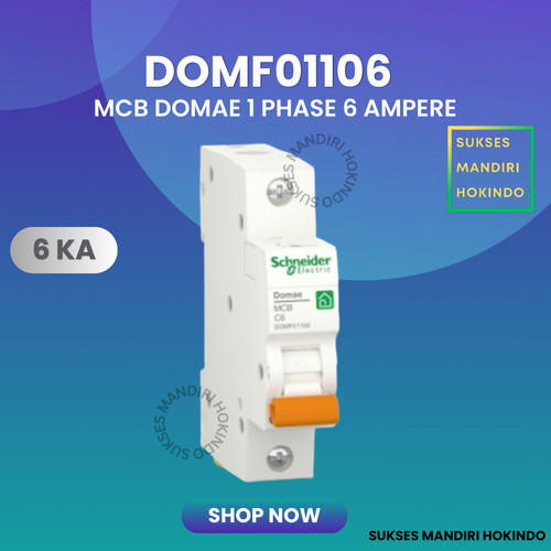 [EZM.1110925] MCB 1 Phase 6 Ampere 1p 6a 1pole Schneider Domae Baru 6kA Original SNI