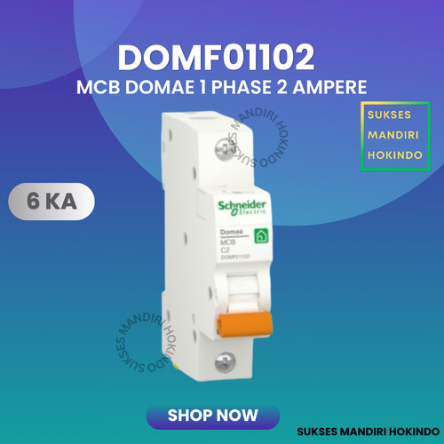 [EZM.1110926] MCB 1 Phase 2 Ampere 1p 2a 1pole Schneider Domae Baru 6kA Original SNI