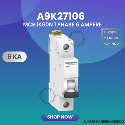 [EZM.1110938] MCB 1P 6A 1 Phase 6 Ampere 1 pas 6 amper IK60N Schneider Original SNI