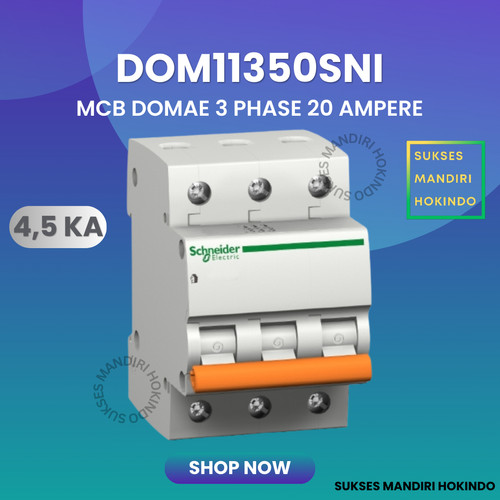 [EZM.1110943] MCB Schneider Domae 3P 20A Original SNI/ 3 Phase 20 Ampere