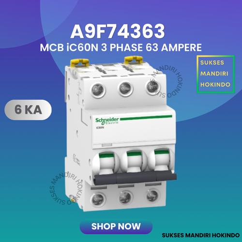 [EZM.1110976] MCB 3p 63a 3 Phase 63 Ampere Original SNI Schneider IC60N 3Pas 63Amper