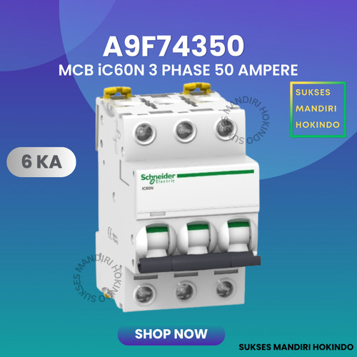 [EZM.1110977] MCB 3p 50a 3 Phase 50 Ampere Original SNI Schneider IC60N 3Pas 50Amper