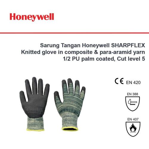 [EZO.4500043] Sarung Tangan Safety Honeywell Sharpflex Anti-Gores Lvl. 5 - 2232523SG