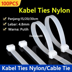[EZM.1180056] Kabel Ties Nylon Putih Cable Tie lebar 4.8mm panjang 150mm 200mm 300mm 1pack 100pcs