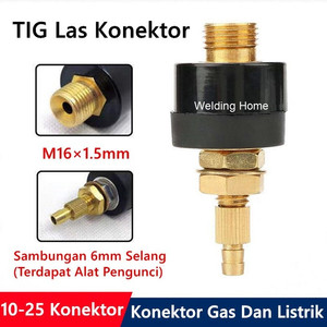 10-25 TIG Argon Las Gas Listrik Konektor Welding Electricity Connector