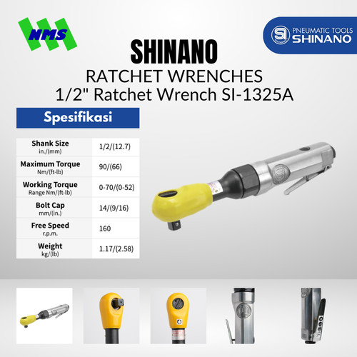 [EZM.1040289] AIR RATCHET WRENCH 1/2" Shinano SI-1325A Ratchet angin