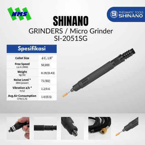 [EZM.1040295] MICRO GRINDER Shinano SI-2051SG Gerinda Angin micro 3mm / 1/8"