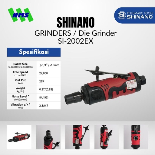 [EZM.1040297] DIE GRINDER Shinano SI-2002EX Mesin Gerinda Gurinda Angin 6mm / 1.4"