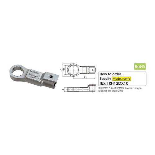 [EZM.1040299] Kepala Kunci Ring Pas Tohnichi RH22D Interchangeable Head CL CEM CSP CDB ukuran 22D 19mm - 46mm
