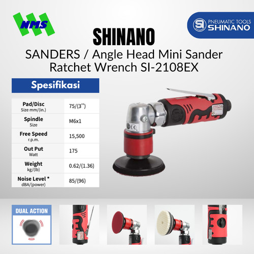 [EZM.1040300] MINI SANDER Shinano SI-2108EX Angle Head 3" Mesin Amplas Angin
