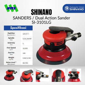 [EZM.1040343] Mesin Amplas Angin 5 Inci Shinano SI-3101LG Dual Action Orbital Air Sander 10000 rpm