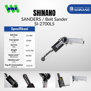 [EZM.1040345] Mesin Amplas Angin Shinano SI-2700LS Air Belt Sander Putar 120 Derajat 13mm x 460mm Speed 15000 rpm