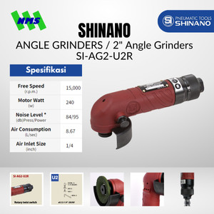 [EZM.1040346] Mesin Gerinda Angin Shinano SI-AG2-U2R 2" Angle Air Grinders 15000 rpm