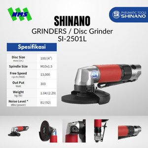 [EZM.1040351] Mesin Gerinda Angin 4 inci Shinano SI-2501L 4" Disc Grinder Lever Switch Type 13000 rpm Gurinda Tangan Potong