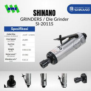 [EZM.1040354] Mesin Gerinda Angin Shinano SI-2001S 1/4" Straight Air Die Grinder Tangan Kecil 25000 rpm