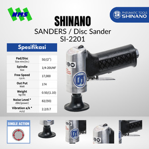 [EZM.1040357] Mesin Amplas Angin Kecil Shinano SI-2201 2" Air Disc Sander Mini Single Action 17000 rpm