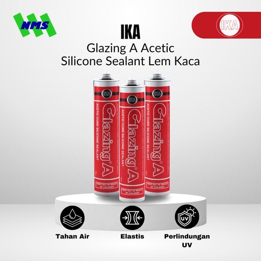 [EZM.1040395] Silicone Sealant Lem Kaca Silikon Silen IKA Glazing A Putih Hitam Abu Celar Bening Cokelat