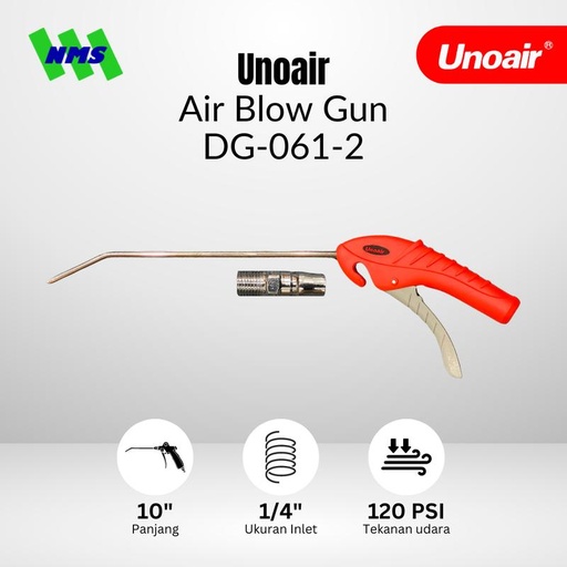[EZM.1040401] Air blow Gun Unoair DG-061-2 10" Inch Include Coupler / air duster / semprotan angin / tembakan angin