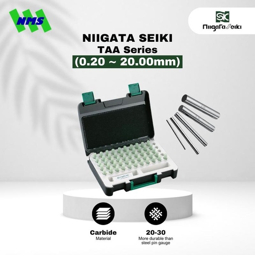 [EZM.1040424] Alat QC Niigata Seiki TAA Individual Carbide Pin Gauge [Ukuran Custom via Chat] Pengukur Dimensi Lubang Anti Karat