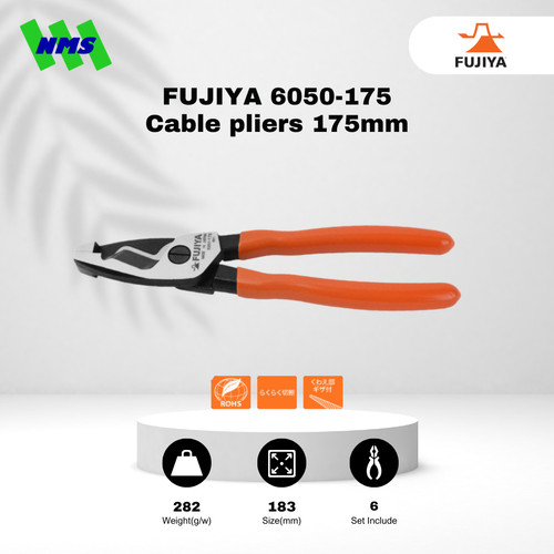 [EZM.1040448] Tang Potong Kabel Fujiya 6050-175 Shear Cut Cable Pliers 7" Inci Cross Cut 175mm