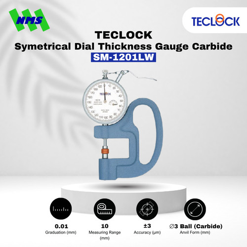 [EZM.1040464] TECLOCK SM-1201LW Symetrical Dial Thickness Gauge Carbide 10mm