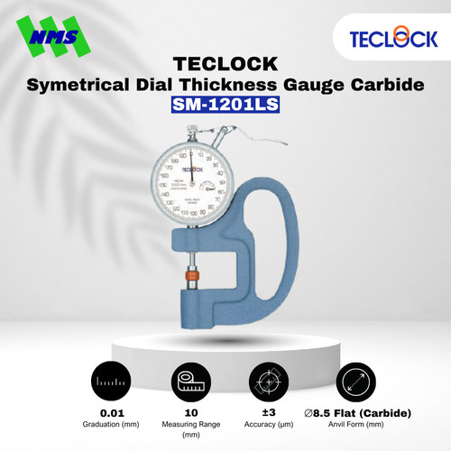 [EZM.1040465] TECLOCK SM-1201LS Symetrical Dial Thickness Gauge Carbide 10mm