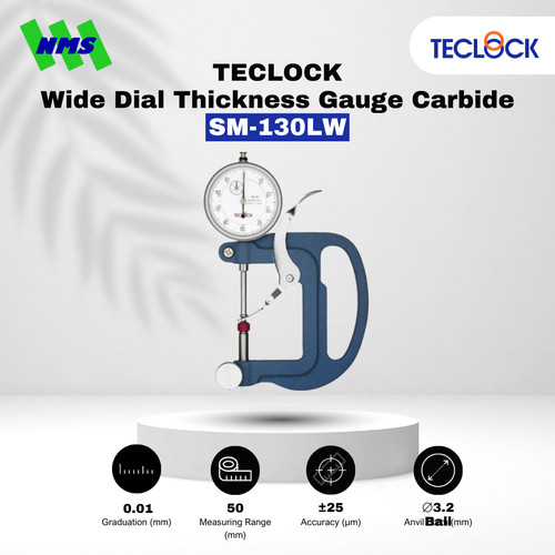 [EZM.1040467] Alat Ukur Ketebalan TECLOCK SM-130LW Wide Dial Thickness Gauge 50mm