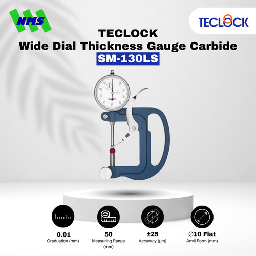 [EZM.1040468] Alat Ukur Ketebalan TECLOCK SM-130LS Wide Dial Thickness Gauge 50mm