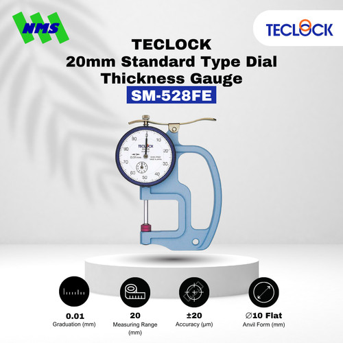 [EZM.1040480] Alat Ukur Ketebalan TECLOCK SM-528FE Dial Thickness Gauge 20mm
