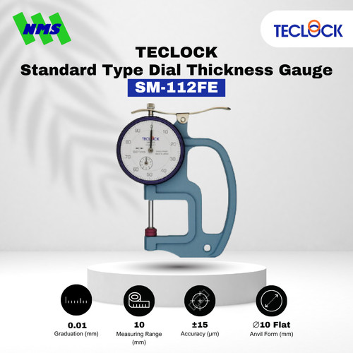 [EZM.1040485] Alat Ukur Ketebalan TECLOCK SM-112FE Dial Thickness Gauge 10mm