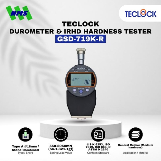 [EZM.1040508] TECLOCK GSD-719K-R Durometer Hardness Tester Shore A Digital Mountable
