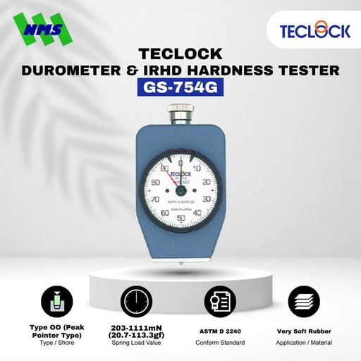 [EZM.1040516] TECLOCK GS-754G Durometer Hardness Tester 1111mN Shore OO Very Soft