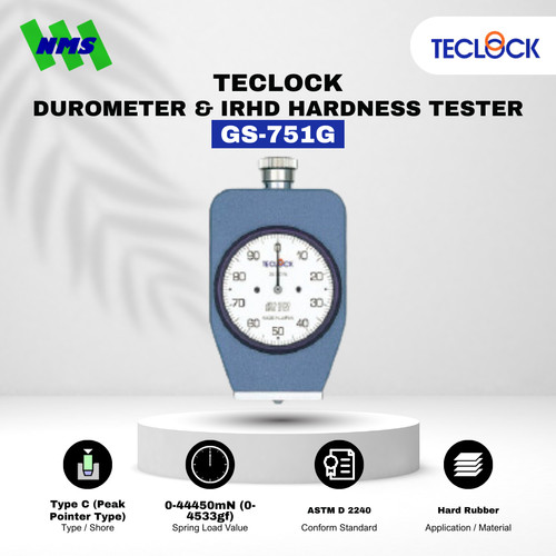 [EZM.1040521] TECLOCK GS-751G Durometer Hardness Tester 44450mN Shore C Hard Rubber