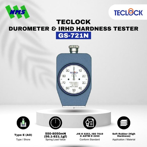 [EZM.1040527] TECLOCK GS-721N Durometer Hardness Tester 8050mN Shore E Soft Rubber