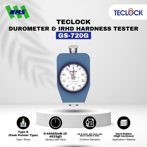 [EZM.1040529] TECLOCK GS-720G Durometer Hardness Tester 44450mN Shore D Peak Pointer
