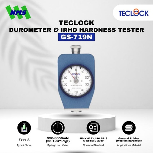[EZM.1040533] TECLOCK GS-719N Durometer Hardness Tester 8050mN Shore A Medium Hard