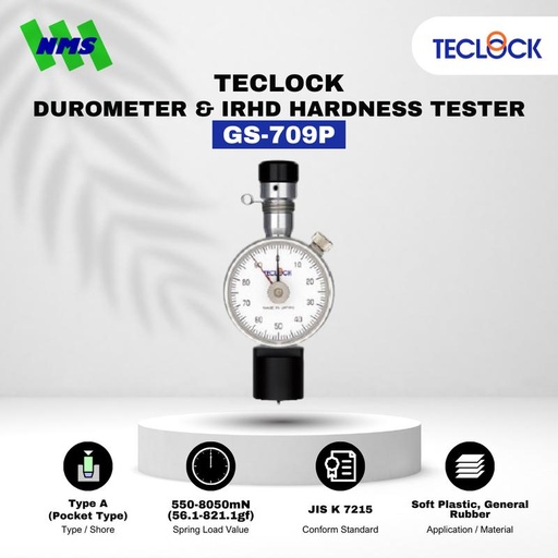 [EZM.1040537] TECLOCK GS-709P Durometer Hardness Tester 8050mN Shore A Soft Plastic
